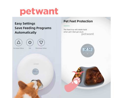 PETWANT F6 Donuts Smart Automatic 6 Meals Pet Feeder